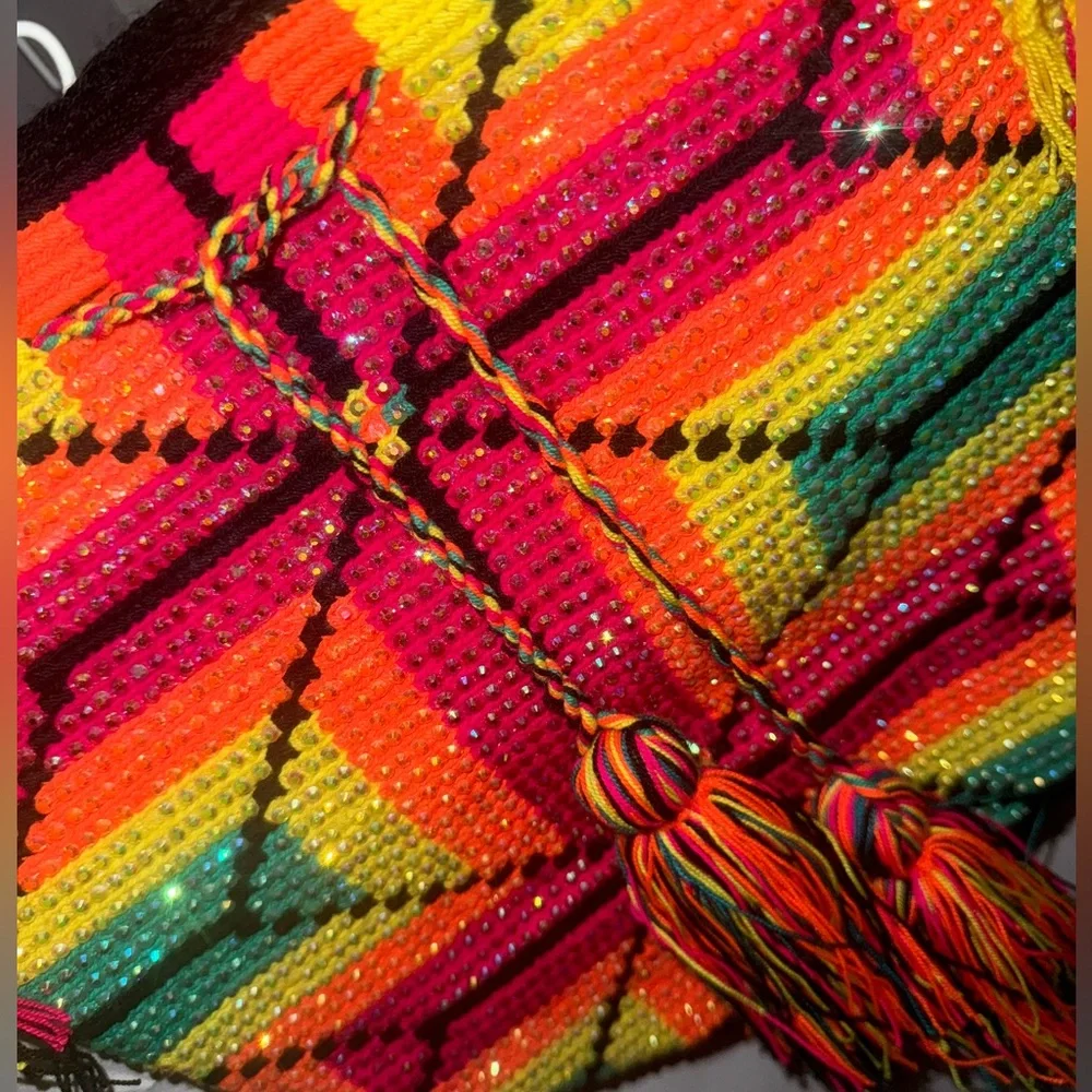 Handmade Bohemian Crossbody Bling Tote - Picture 4 of 5